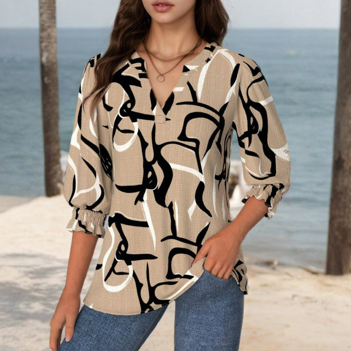 Vintage Avslappnad Blus