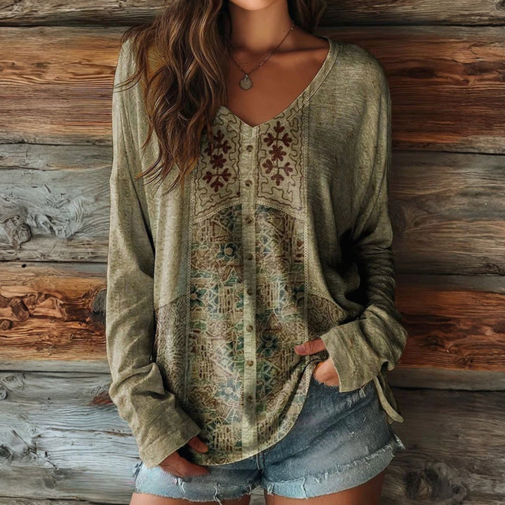 Vintage Avslappnad Blus