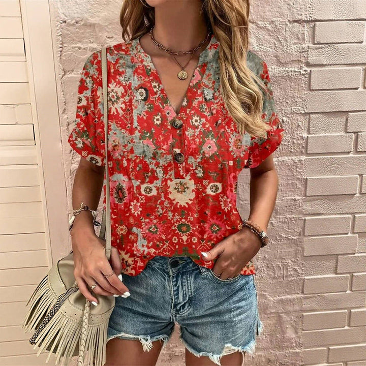 Vintage Avslappnad Blus