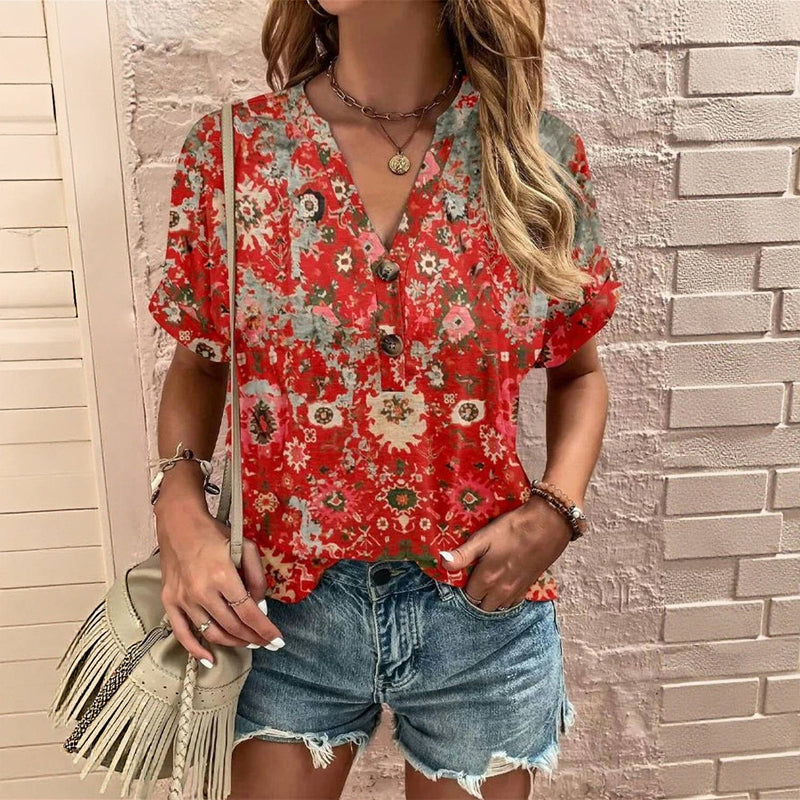 Vintage Avslappnad Blus