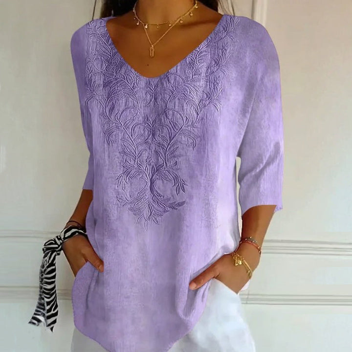 Vintage Avslappnad Blus