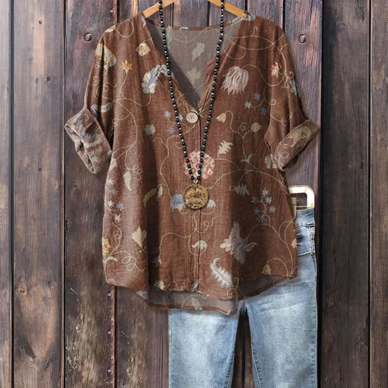 Vintage Avslappnad Blus