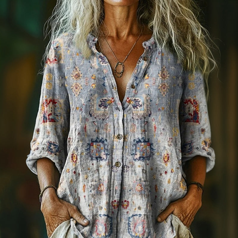 Vintage Avslappnad Blus