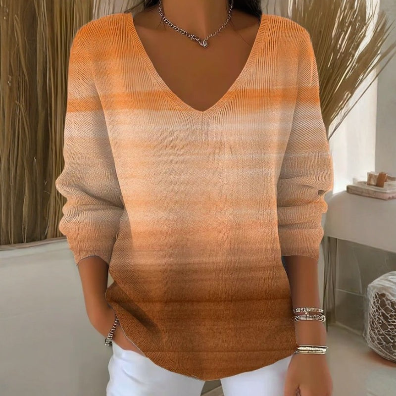 【Långärmad】 T-Shirt Med Lutning Avslappnad