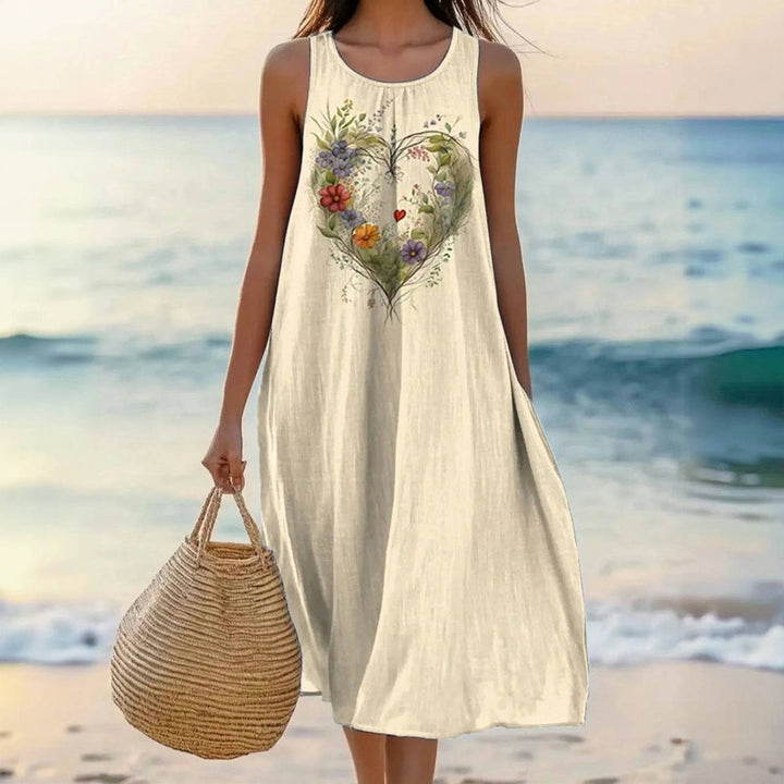 Vintage Klänning Med Hjärttryck