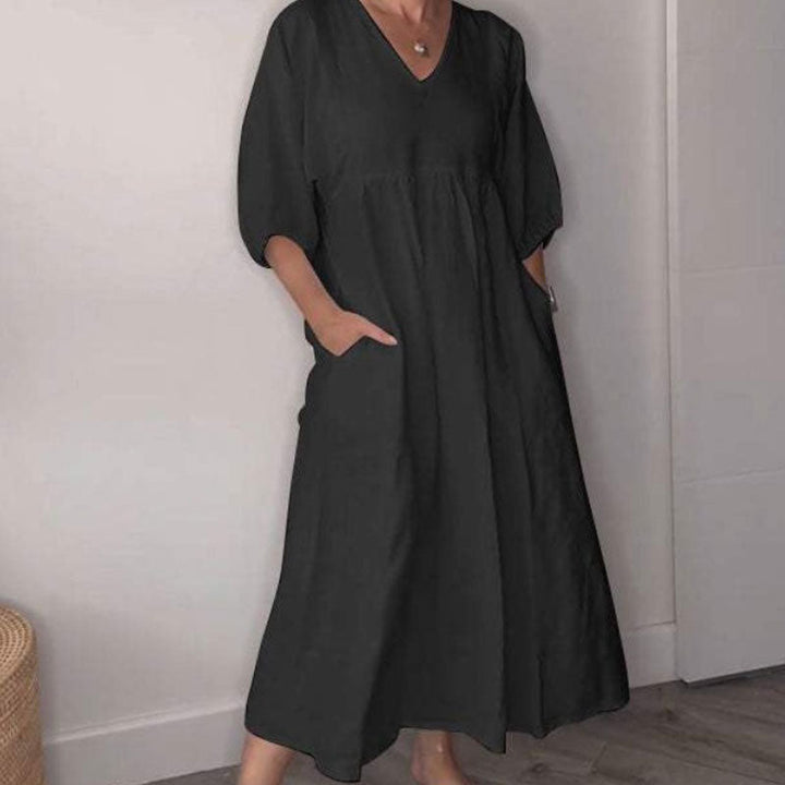 49 % rabatt!🦢V-ringad vardagsklänning för kvinnor